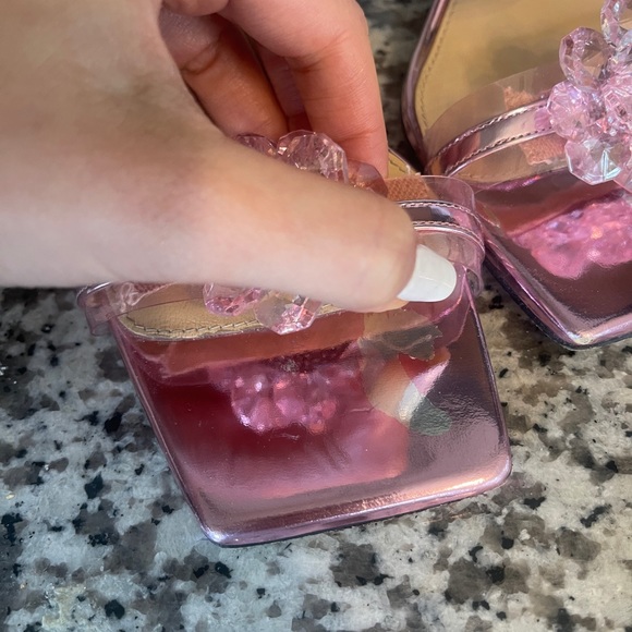 Mach & Mach Authentic Crystal Flower Slide Sandal (Women) - Picture 9 of 14